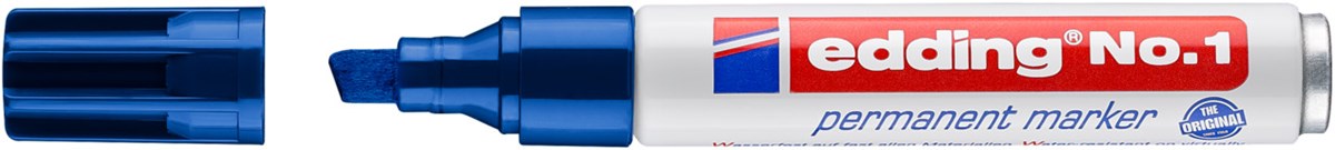 edding No.1 Permanentmarker blau, Keilspitze 1-5 mm (Art.-Nr.: 4-1003)