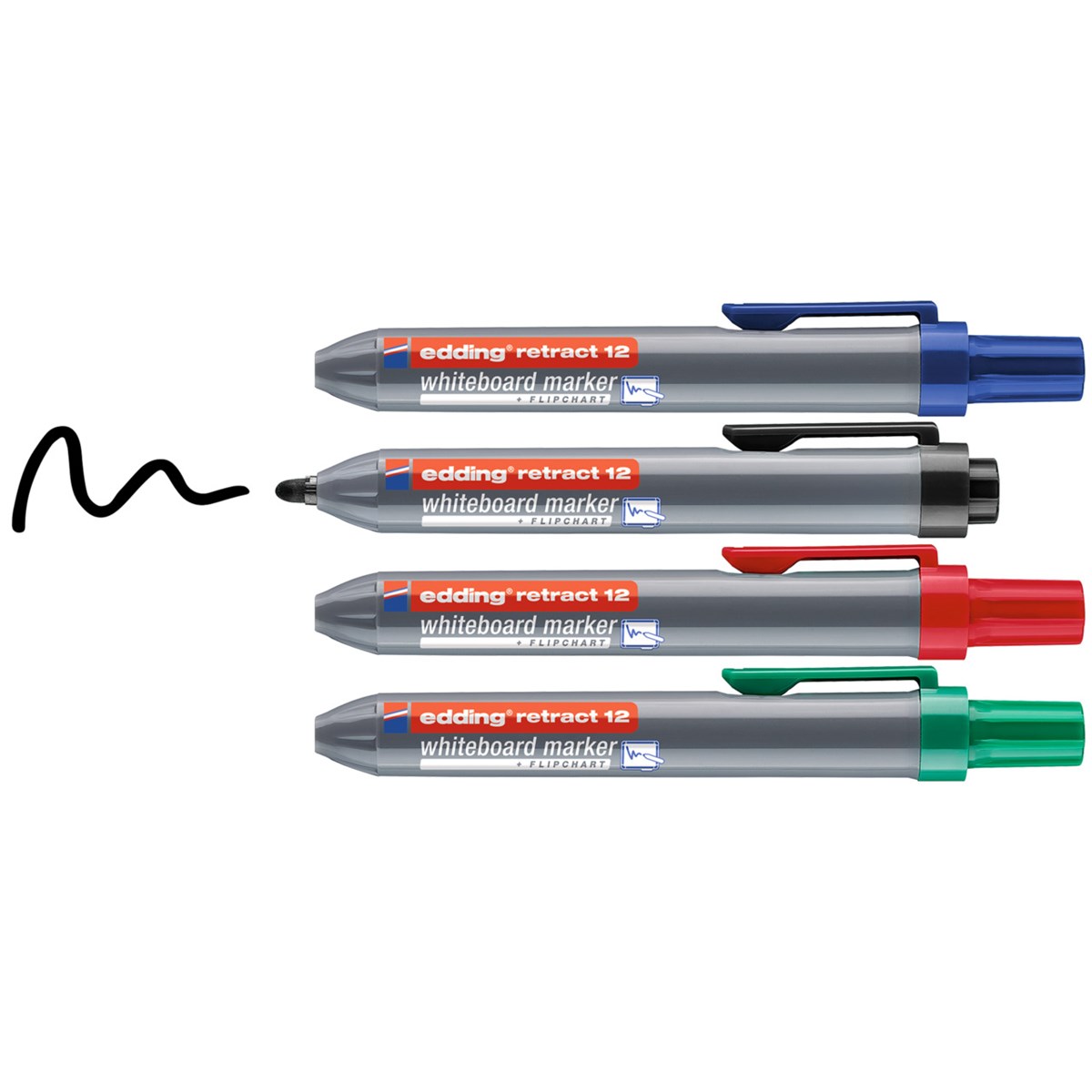 edding retract 12 Whiteboardmarker 4er Set sortiert, Rundspitze 1,5-3 mm (Art.-Nr.: 4-12-4)
