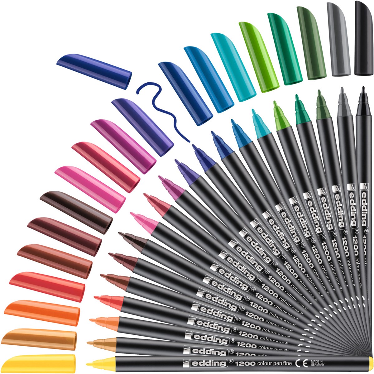 edding 1200 Fasermaler 20er Set (Metallbox) sortiert, Rundspitze 1 mm (Art.-Nr.: 4-1200-20)