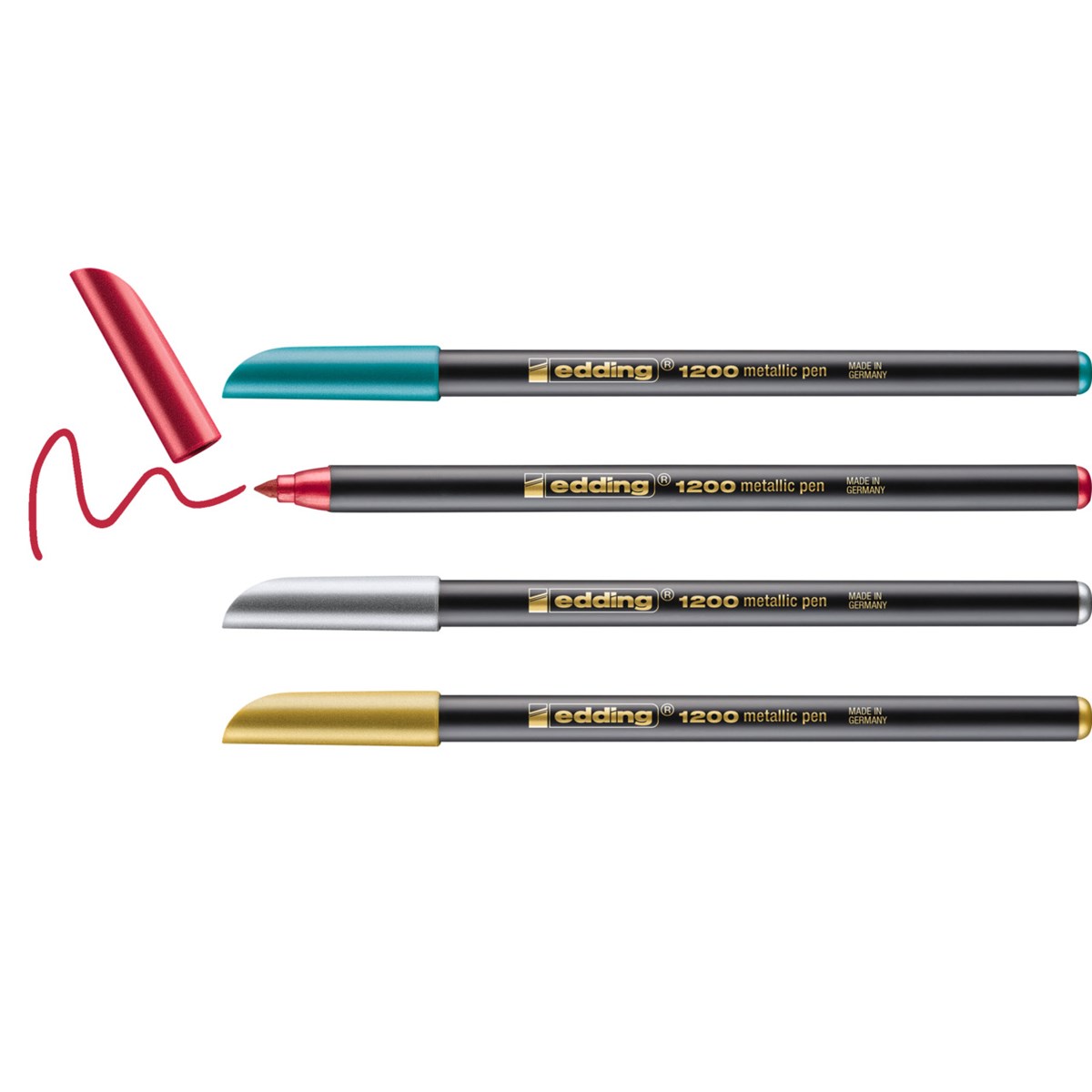 edding 1200 Fasermaler metallic 4er Set sortiert, Rundspitze 1-3 mm (Art.-Nr.: 4-1200-4-1999)