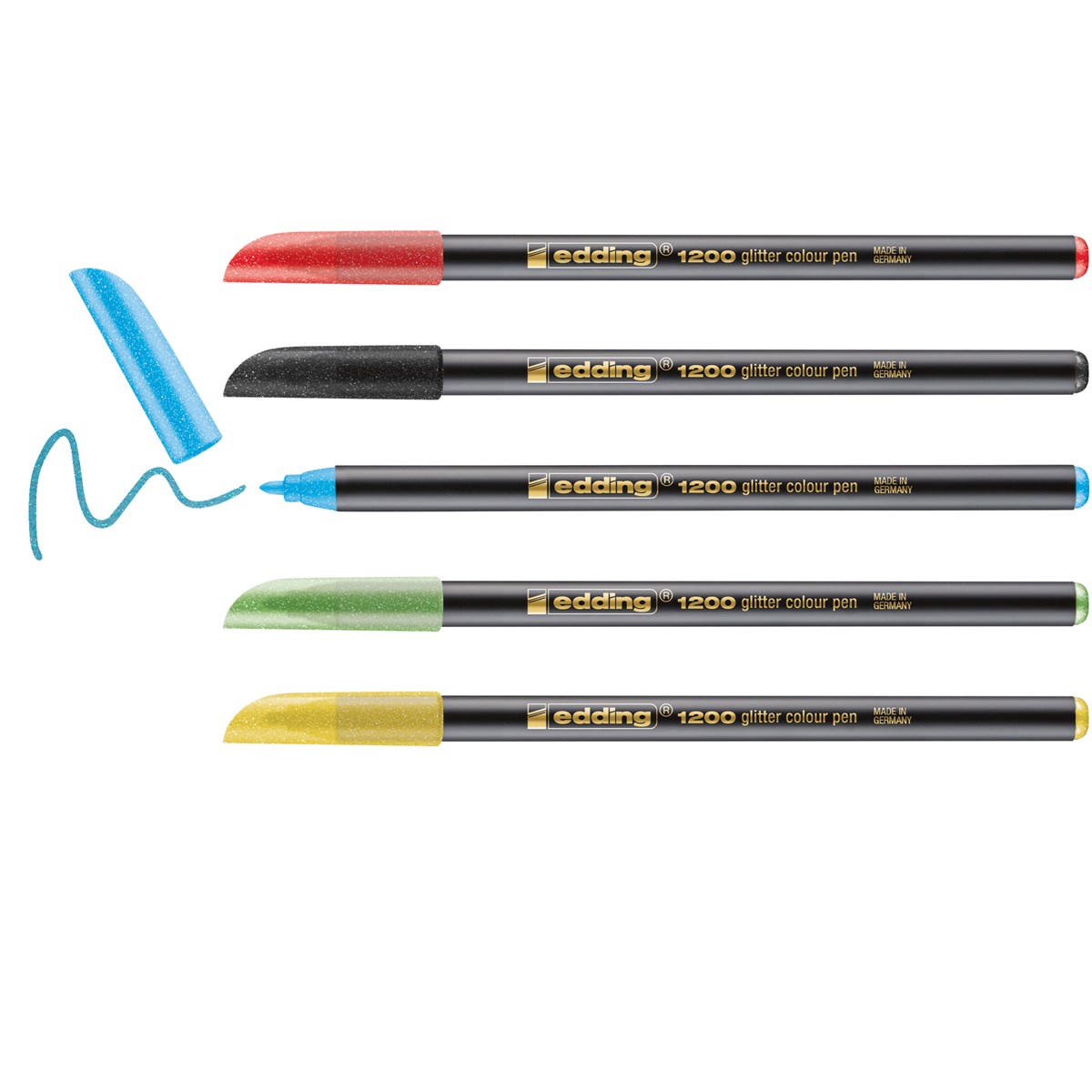 edding 1200 Glitzerstifte 5er Set, mehrfarbig, Rundspitze 3 mm (Art.-Nr.: 4-1200-5-3)