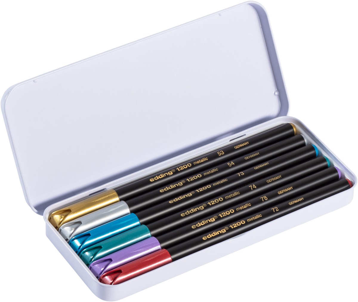 edding 1200 Fasermaler metallic 6er Set sortiert, Rundspitze 1-3 mm (Art.-Nr.: 4-1200-6)