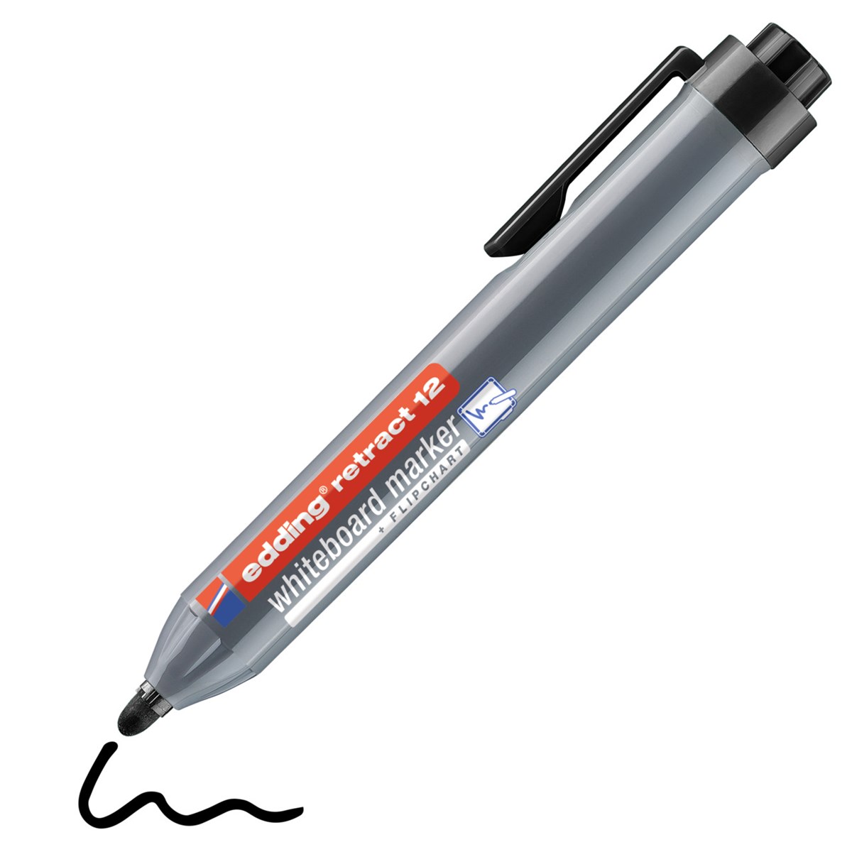 edding retract 12 Whiteboardmarker schwarz, Rundspitze 1,5-3 mm (Art.-Nr.: 4-12001)