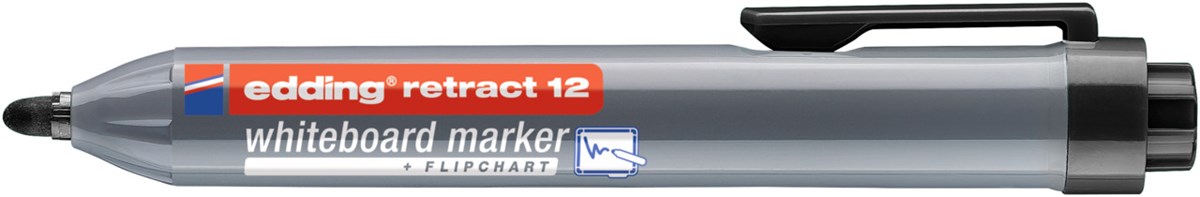 edding retract 12 Whiteboardmarker schwarz, Rundspitze 1,5-3 mm (Art.-Nr.: 4-12001)