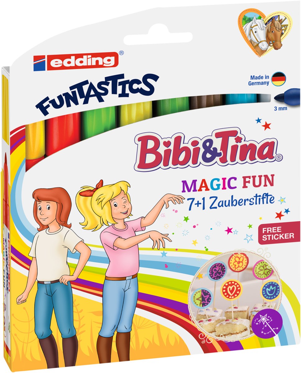 edding 13 FUNTASTICS MAGIC FUN Kinderfasermaler 8er Set Bibi&Tina (Art.-Nr.: 4-13-8-1)