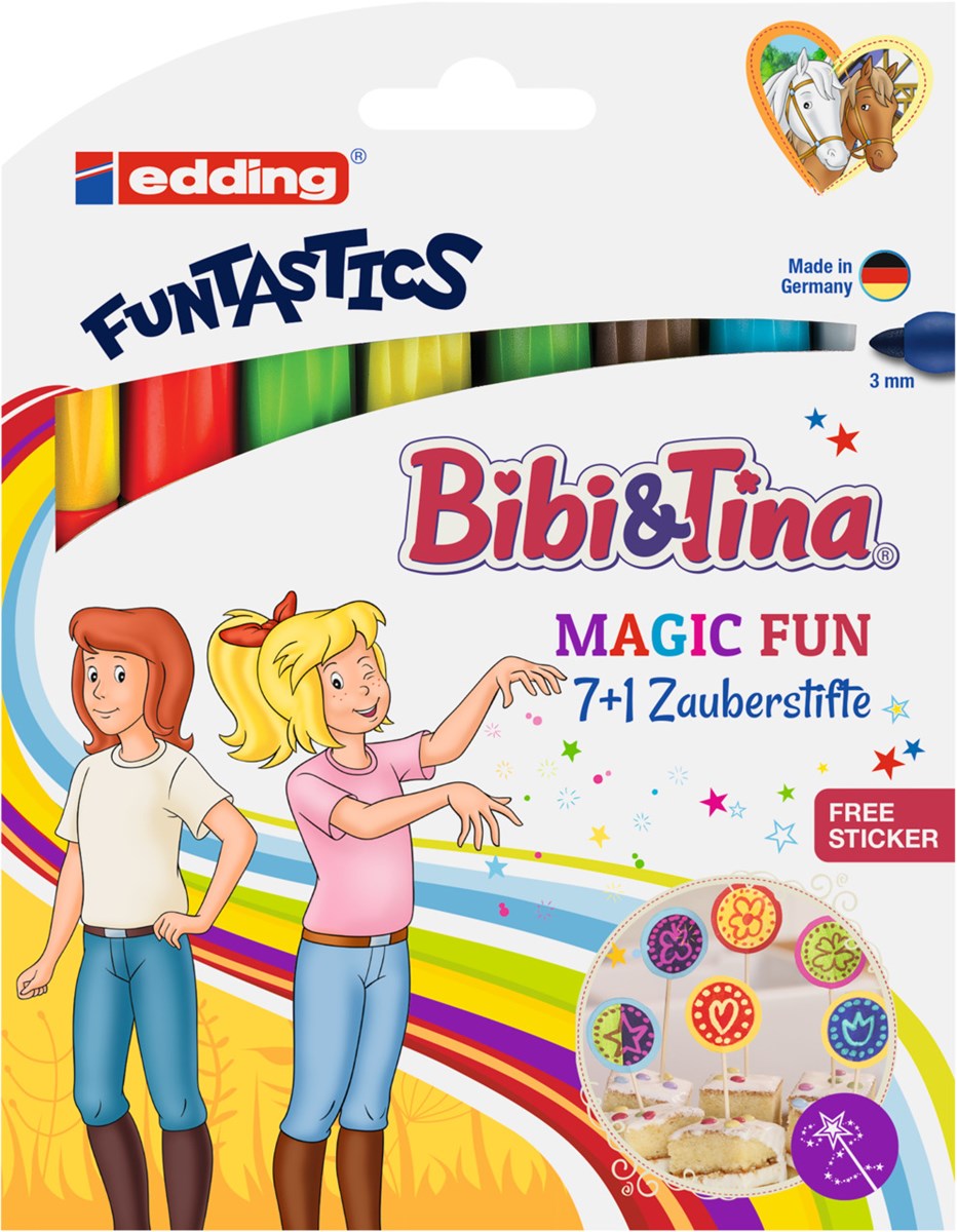 edding 13 FUNTASTICS MAGIC FUN Kinderfasermaler 8er Set Bibi&Tina (Art.-Nr.: 4-13-8-1)