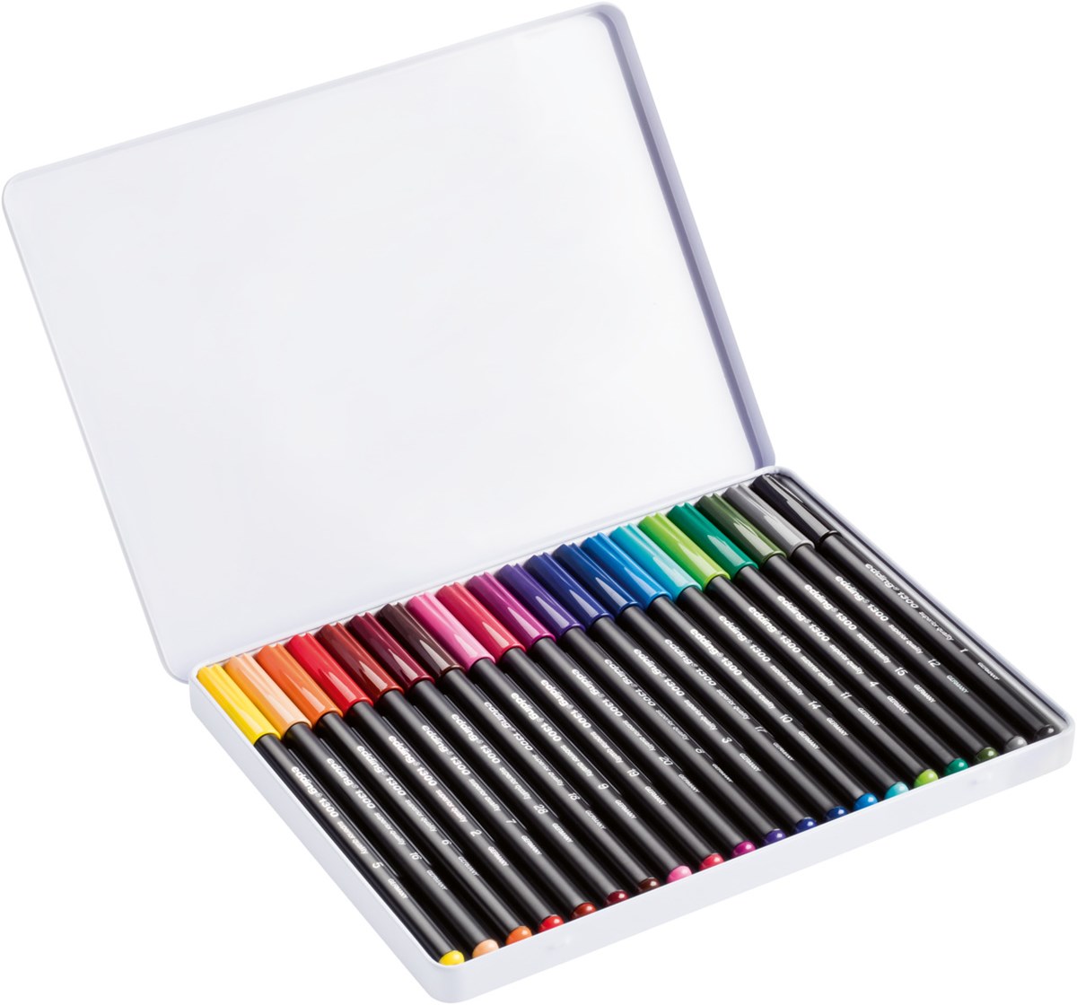 edding 1300 Fasermaler 20er Set (Metallbox) sortiert, Rundspitze 2 mm (Art.-Nr.: 4-1300-20)