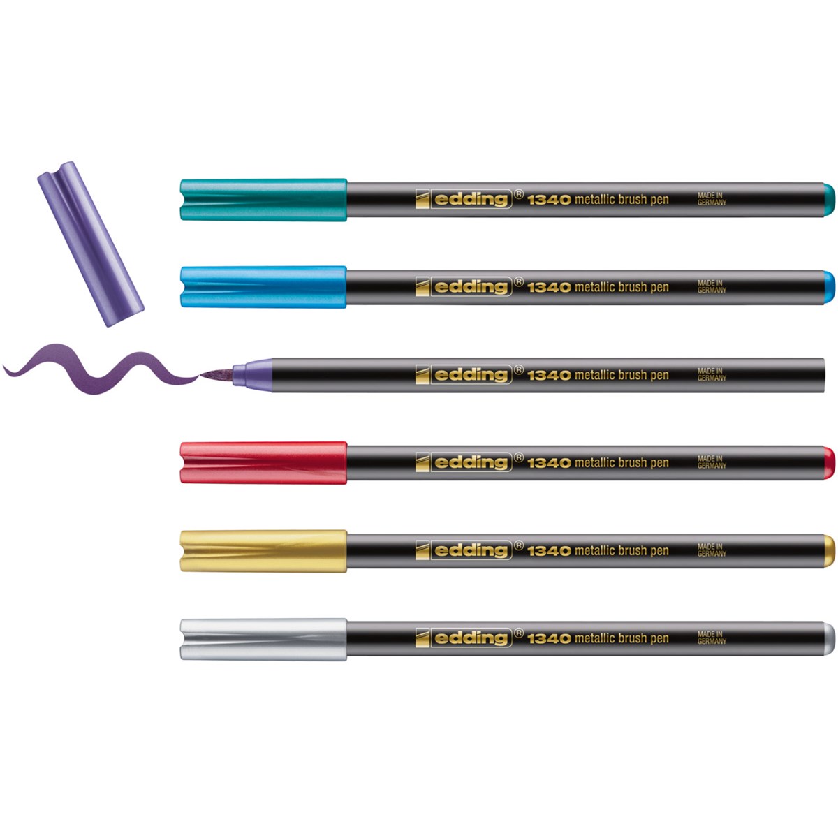 edding 1340 Pinselstift 6er Set sortiert, Pinselspitze 1-3 mm (Art.-Nr.: 4-1340-6)