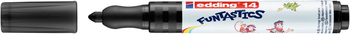 edding 14 FUNTASTICS Kinderfasermaler Schwarz, Rundspitze 3 mm (Art.-Nr.: 4-14001)