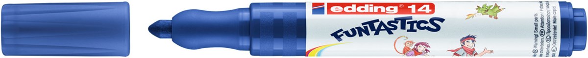 edding 14 FUNTASTICS Kinderfasermaler Blau, Rundspitze 3 mm (Art.-Nr.: 4-14003)