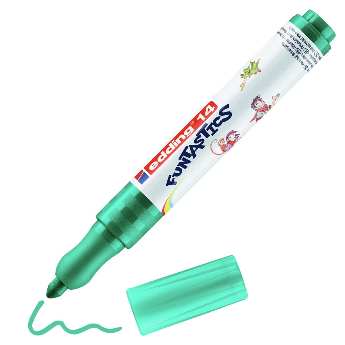 edding 14 FUNTASTICS Kinderfasermaler Grün, Rundspitze 3 mm (Art.-Nr.: 4-14004)