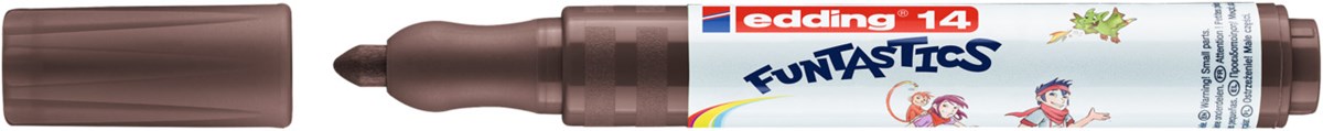 edding 14 FUNTASTICS Kinderfasermaler Braun, Rundspitze 3 mm (Art.-Nr.: 4-14007)