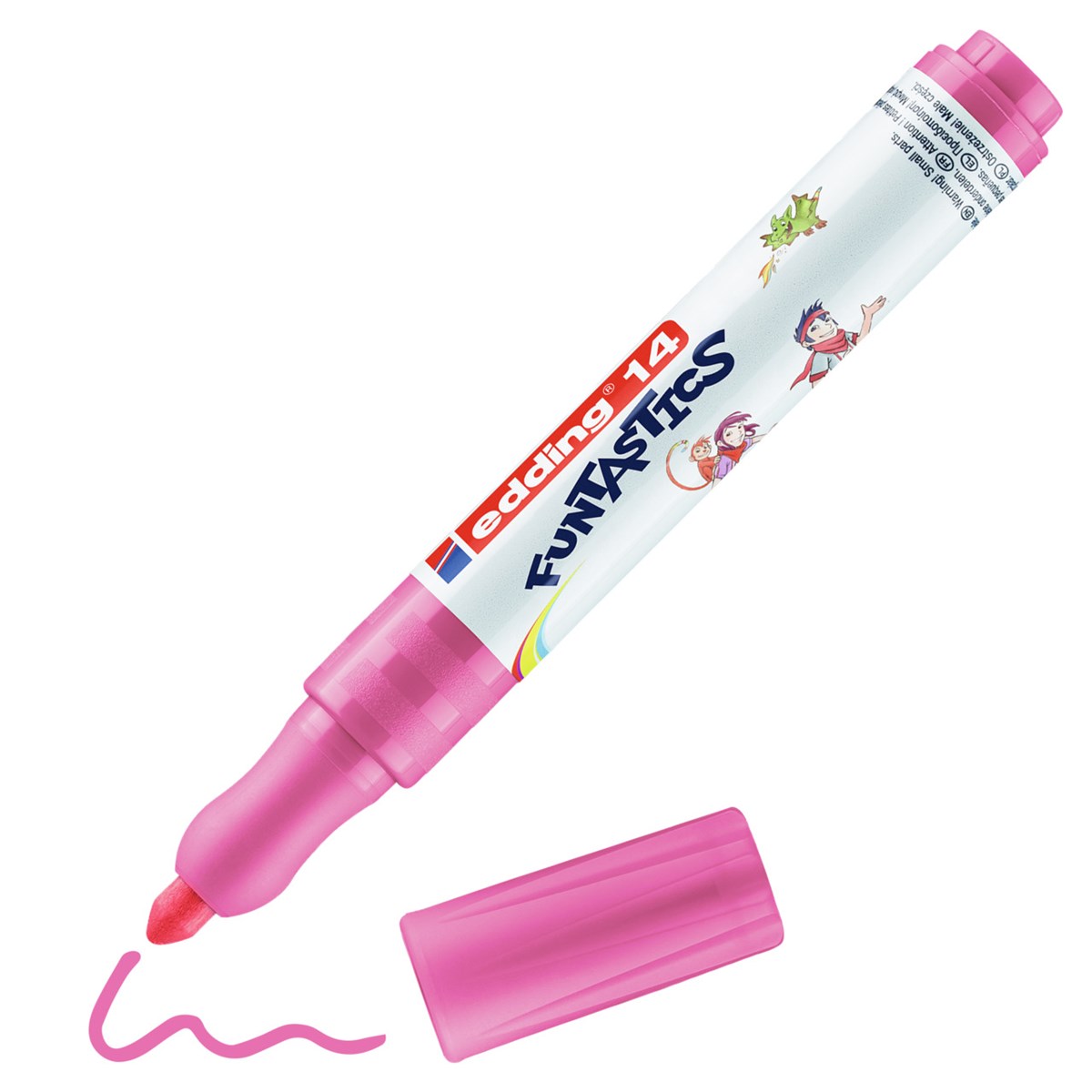 edding 14 FUNTASTICS Kinderfasermaler Rosa, Rundspitze 3 mm (Art.-Nr.: 4-14009)