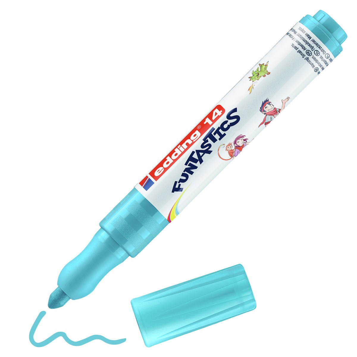 edding 14 FUNTASTICS Kinderfasermaler Hellblau, Rundspitze 3 mm (Art.-Nr.: 4-14010)