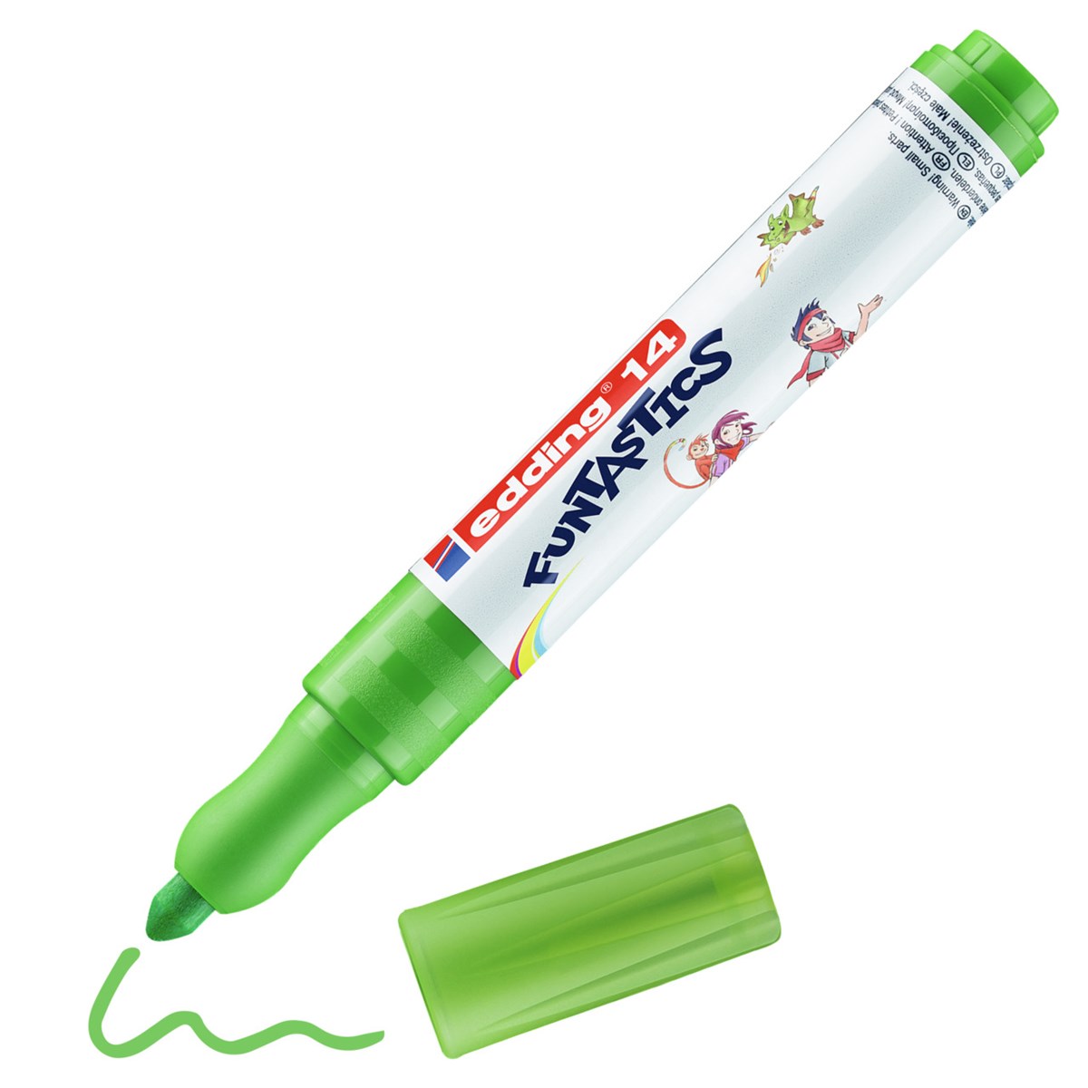 edding 14 FUNTASTICS Kinderfasermaler hellgrün, Rundspitze 3 mm (Art.-Nr.: 4-14011)