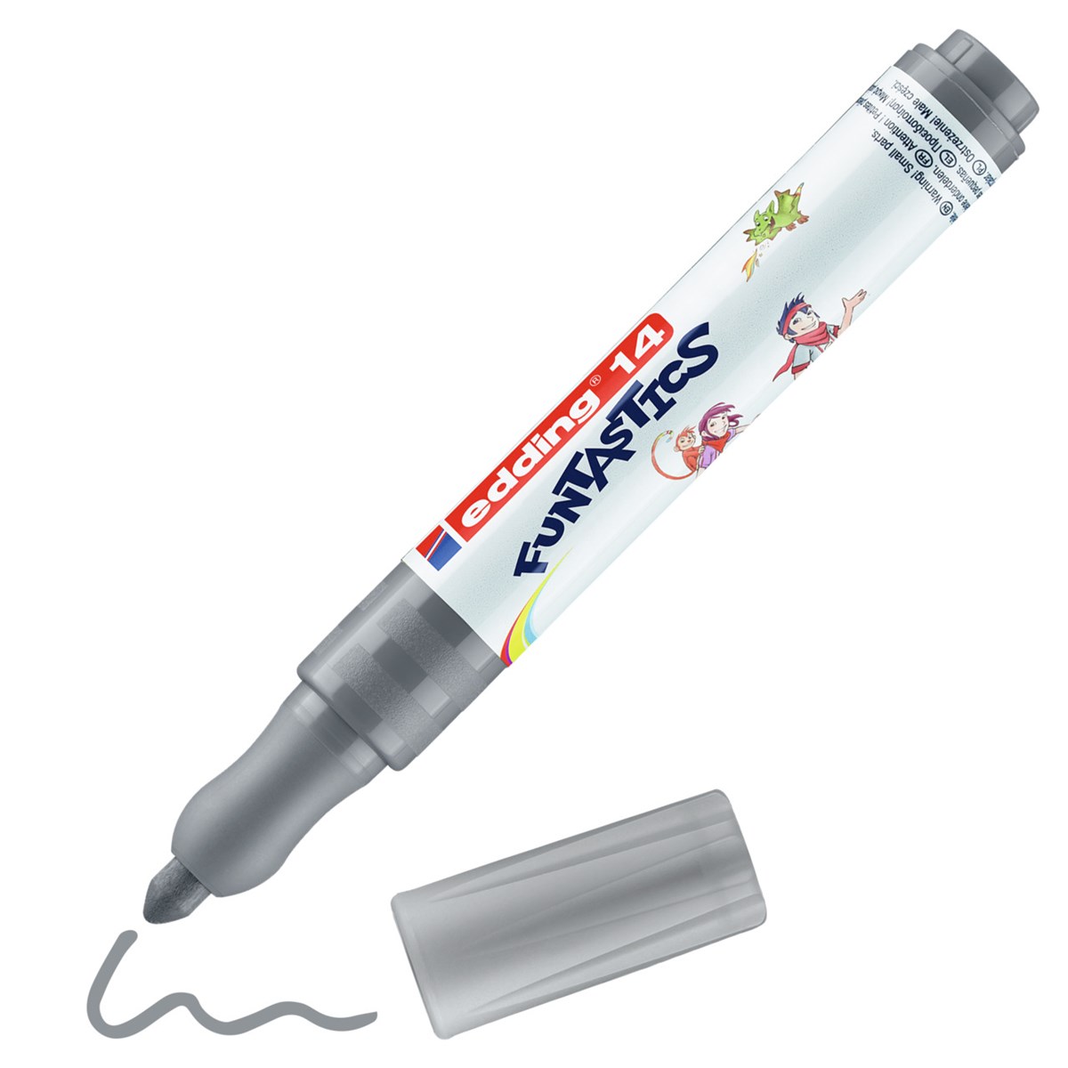 edding 14 FUNTASTICS Kinderfasermaler grau, Rundspitze 3 mm (Art.-Nr.: 4-14012)