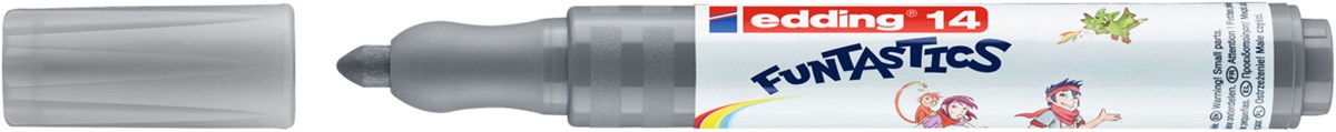edding 14 FUNTASTICS Kinderfasermaler grau, Rundspitze 3 mm (Art.-Nr.: 4-14012)