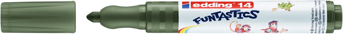 edding 14 FUNTASTICS Kinderfasermaler olivgrün, Rundspitze 3 mm (Art.-Nr.: 4-14015)