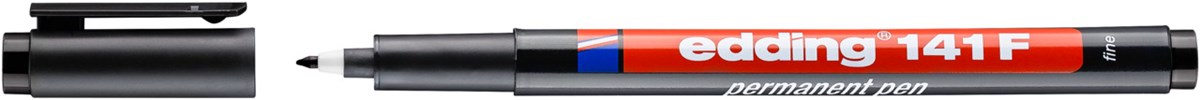 edding 141 F Permanenter Folienschreiber Schwarz, Rundspitze 0,6 mm (Art.-Nr.: 4-141001)