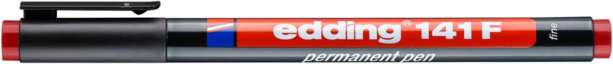 edding 141 F Permanenter Folienschreiber rot, Rundspitze 0,6 mm (Art.-Nr.: 4-141002)
