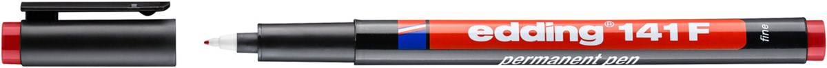 edding 141 F Permanenter Folienschreiber rot, Rundspitze 0,6 mm (Art.-Nr.: 4-141002)