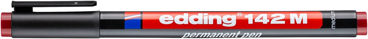 edding 142 M Permanenter Folienschreiber rot, Rundspitze 1 mm (Art.-Nr.: 4-142002)