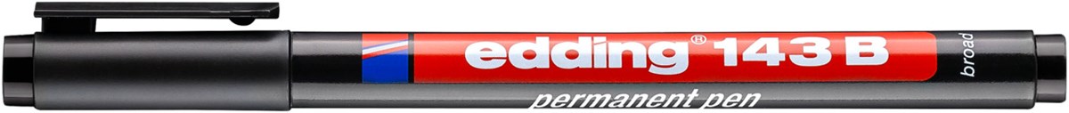 edding 143 B Permanenter Folienschreiber schwarz, Keilspitze 1-3 mm (Art.-Nr.: 4-143001)