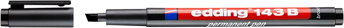 edding 143 B Permanenter Folienschreiber schwarz, Keilspitze 1-3 mm (Art.-Nr.: 4-143001)