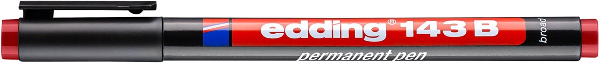 edding 143 B Permanenter Folienschreiber rot, Keilspitze 1-3 mm (Art.-Nr.: 4-143002)