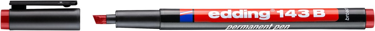 edding 143 B Permanenter Folienschreiber rot, Keilspitze 1-3 mm (Art.-Nr.: 4-143002)
