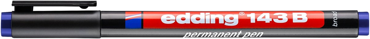 edding 143 B Permanenter Folienschreiber blau, Keilspitze 1-3 mm (Art.-Nr.: 4-143003)