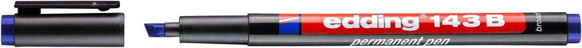 edding 143 B Permanenter Folienschreiber blau, Keilspitze 1-3 mm (Art.-Nr.: 4-143003)