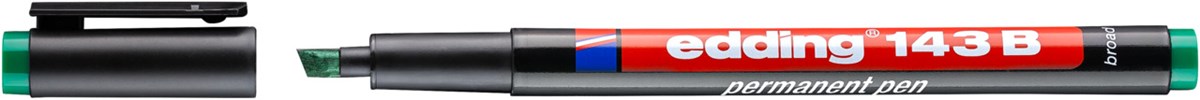 edding 143 B Permanenter Folienschreiber grün, Keilspitze 1-3 mm (Art.-Nr.: 4-143004)