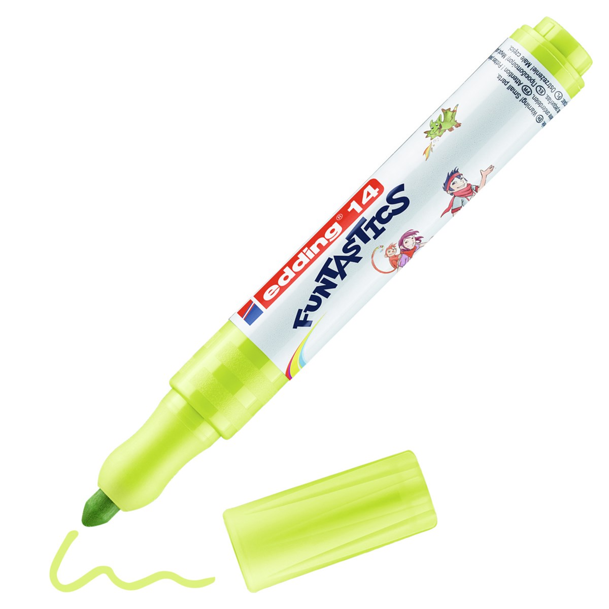 edding 14 FUNTASTICS Kinderfasermaler Gelbgrün, Rundspitze 3 mm (Art.-Nr.: 4-14550)