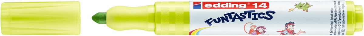 edding 14 FUNTASTICS Kinderfasermaler Gelbgrün, Rundspitze 3 mm (Art.-Nr.: 4-14550)