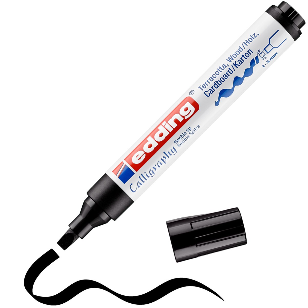 edding 1455 Kalligrafiemarker Schwarz, Spitze 1-5 mm (Art.-Nr.: 4-1455001)