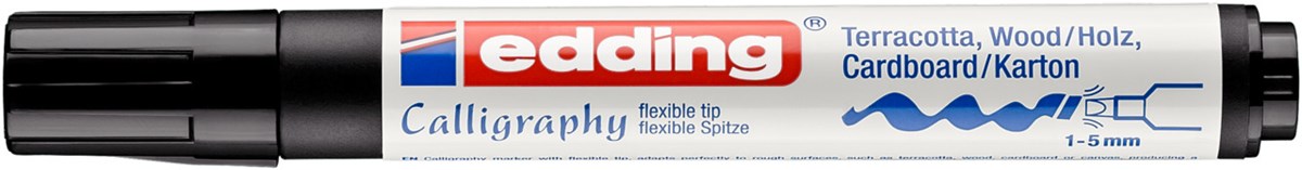 edding 1455 Kalligrafiemarker Schwarz, Spitze 1-5 mm (Art.-Nr.: 4-1455001)