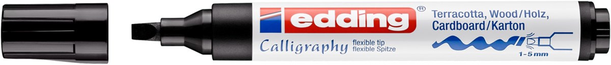 edding 1455 Kalligrafiemarker Schwarz, Spitze 1-5 mm (Art.-Nr.: 4-1455001)