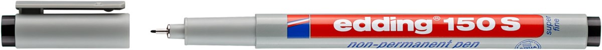 edding 150 S Non-permanenter Folienschreiber schwarz, Rundspitze 0,3 mm (Art.-Nr.: 4-150001)