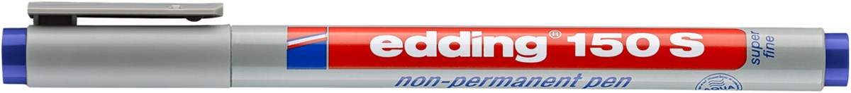 edding 150 S Non-permanenter Folienschreiber blau, Rundspitze 0,3 mm (Art.-Nr.: 4-150003)
