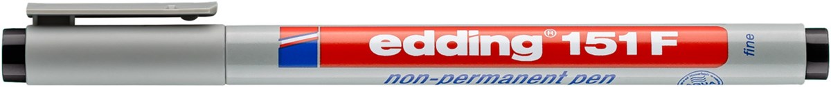 edding 151 F Non-permanenter Folienschreiber schwarz, Rundspitze 0,6 mm (Art.-Nr.: 4-151001)
