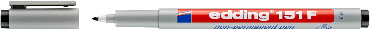 edding 151 F Non-permanenter Folienschreiber schwarz, Rundspitze 0,6 mm (Art.-Nr.: 4-151001)