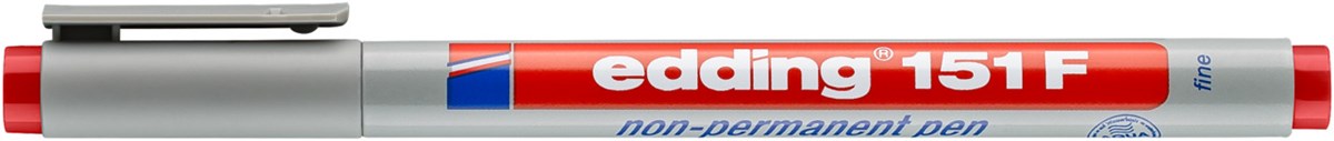 edding 151 F Non-permanenter Folienschreiber rot, Rundspitze 0,6 mm (Art.-Nr.: 4-151002)