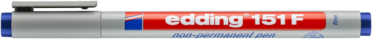 edding 151 F Non-permanenter Folienschreiber blau, Rundspitze 0,6 mm (Art.-Nr.: 4-151003)