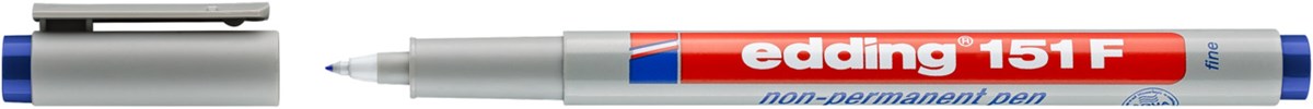 edding 151 F Non-permanenter Folienschreiber blau, Rundspitze 0,6 mm (Art.-Nr.: 4-151003)