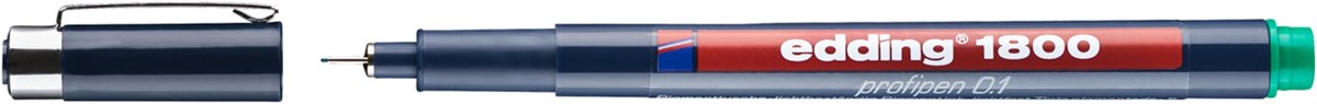 edding 1800 Präzisionsfeinschreiber grün, Kunststoffspitze 0,25 mm (Art.-Nr.: 4-180001004)
