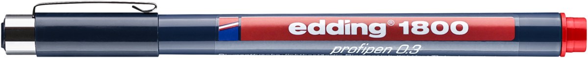 edding 1800 Präzisionsfeinschreiber rot, Kunststoffspitze 0,35 mm (Art.-Nr.: 4-180003002)