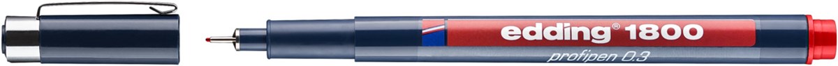 edding 1800 Präzisionsfeinschreiber rot, Kunststoffspitze 0,35 mm (Art.-Nr.: 4-180003002)