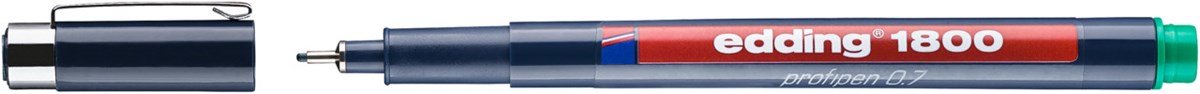 edding 1800 Präzisionsfeinschreiber grün, Kunststoffspitze 0,7 mm (Art.-Nr.: 4-180007004)