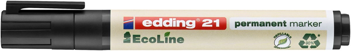 edding 21 EcoLine Permanentmarker schwarz, Rundspitze 1,5-3 mm (Art.-Nr.: 4-21001)